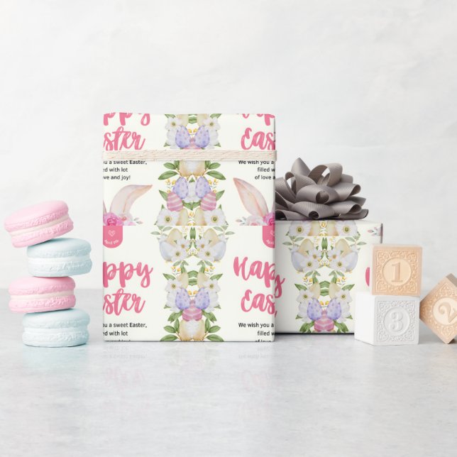 Happy Easter Rabbit Wrapping Paper (Baby Shower)