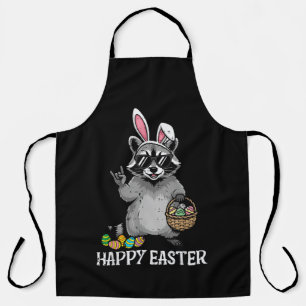 Happy Easter Racoon Bunny Apron