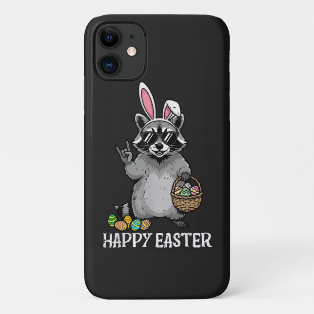 Happy Easter Racoon Bunny Case-Mate iPhone Case (Back)