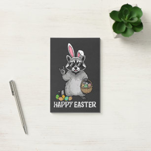 Happy Easter Racoon Bunny Post-it Notes