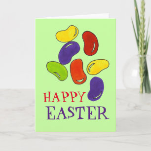 Happy Easter Rainbow Jelly Bean Candy Holiday Card
