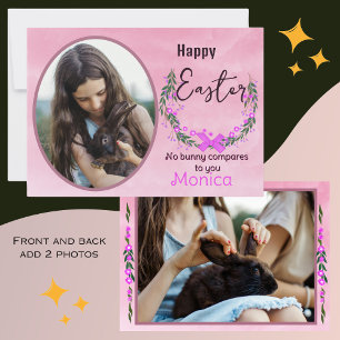 Happy Easter Real Bunnies Photo Card
