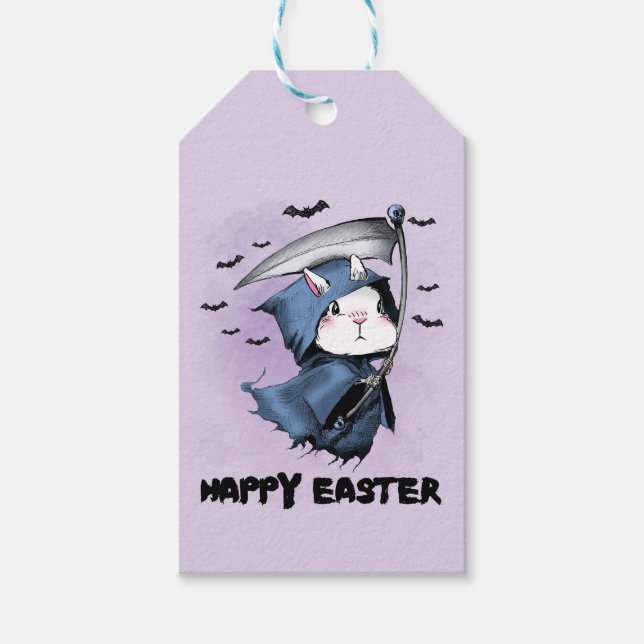 Happy Easter Reaper Bunny  Gift Tags (Front)