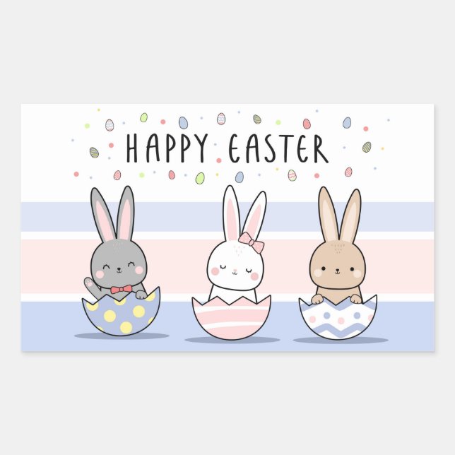 Happy Easter  Rectangular Sticker (Front)