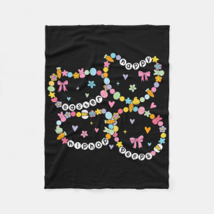Happy Easter Retro Friendship Bracelet Risen Faith Fleece Blanket