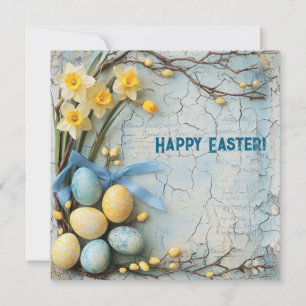 Happy Easter retro greeting card