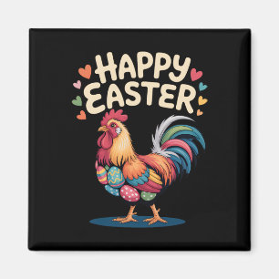 Happy Easter Rooster Chicken Farm Life Poultry Lov Magnet