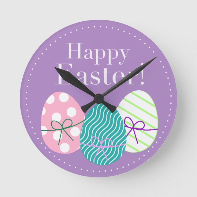 Happy Easter Round Clock (Front)