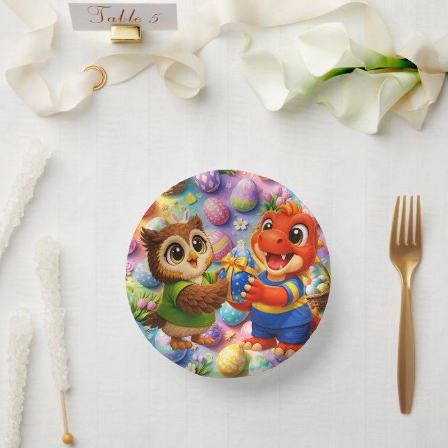 Happy Easter round kids holiday paper bowls produc Plate (Wedding)