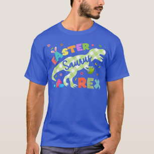 Happy Easter Saurus Re Tre With Bunny Ear And Eggs T-Shirt