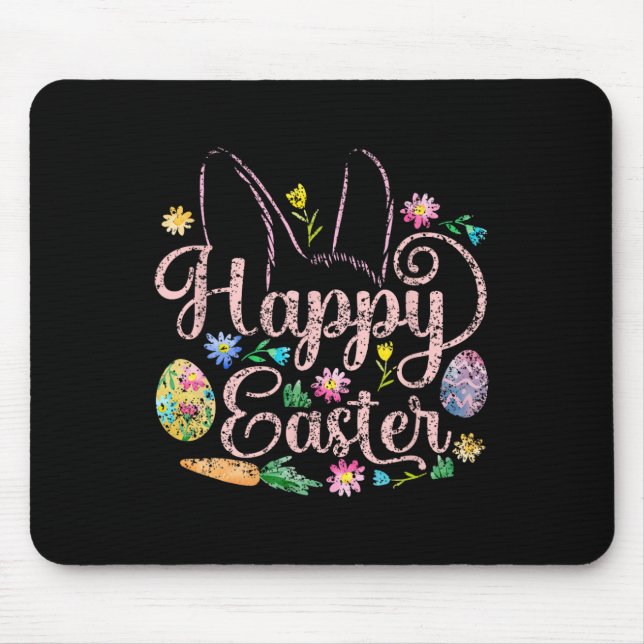 Happy Easter Sayings Egg Bunny 5  Mouse Pad (Front)