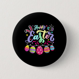 Happy Easter Sayings Egg Bunny Floral Gifts Womens 6 Cm Round Badge