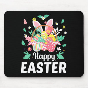 Happy Easter Sayings Egg Bunny Floral Gifts Womens Mouse Pad