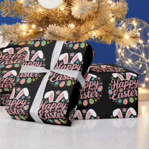 Happy Easter Sayings Egg Bunny Wrapping Paper