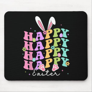 Happy Easter Sayings Egg Groovy Bunny Rabbit Kids Mouse Pad