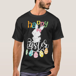 Happy Easter Sayings Egg Groovy Bunny Rabbit Kids T-Shirt
