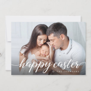 Happy Easter Script Custom Photo Holiday Card