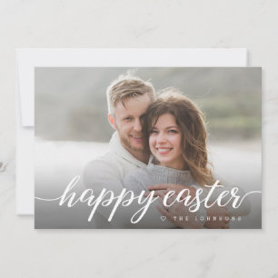 Happy Easter Script Custom Photo  Holiday Card