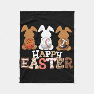 Happy Easter Sell Footll Sketll Bunny Rabbit Boys  Fleece Blanket