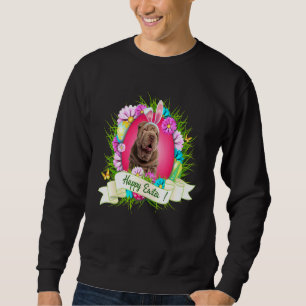 Happy Easter Shar Pei Wearing Bunny Ear Eggs Cool Sweatshirt