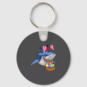 Happy Easter Shark Bunny With Easter Basket Boys G Key Ring