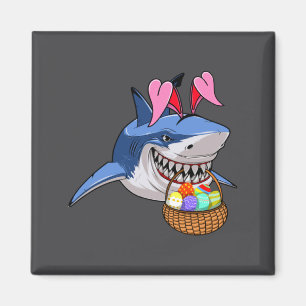Happy Easter Shark Bunny With Easter Basket Boys G Magnet