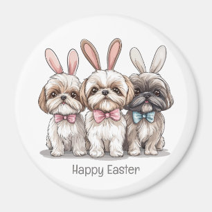 Happy Easter Shih Tzu Dogs Magnet