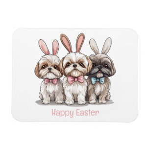 Happy Easter Shih Tzu Dogs Magnet