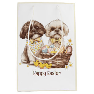 Happy Easter Shih Tzu Dogs Medium Gift Bag