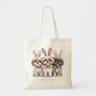 Happy Easter Shih Tzu Dogs Tote Bag