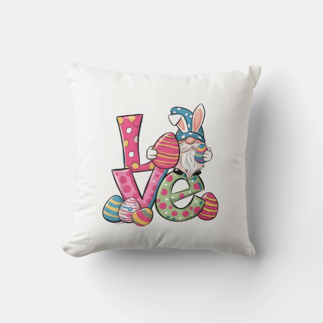 Happy Easter Shirt Gnome Easter Day Love Men Women Cushion (Front)