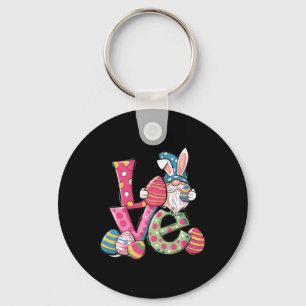 Happy Easter Shirt Gnome Easter Day Love Men Women Key Ring