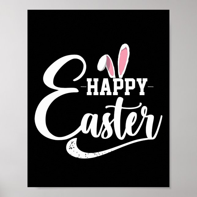 Happy Easter Shirt Rabbit Poster (Front)