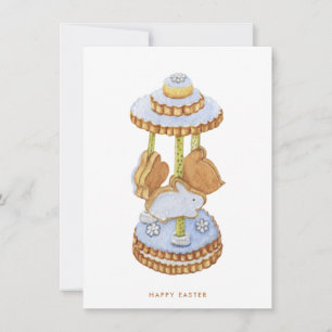 Happy Easter Shortbread Cookie Carousel Holiday Card