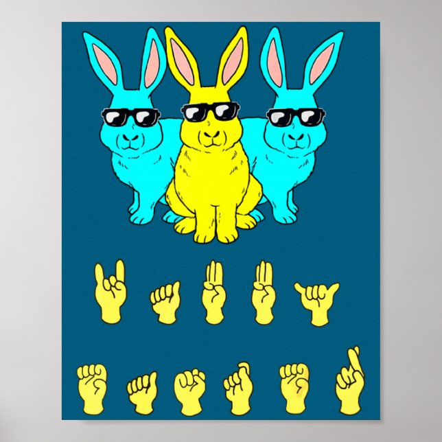 Happy Easter Sign Language Easter Egg Easter  (Front)