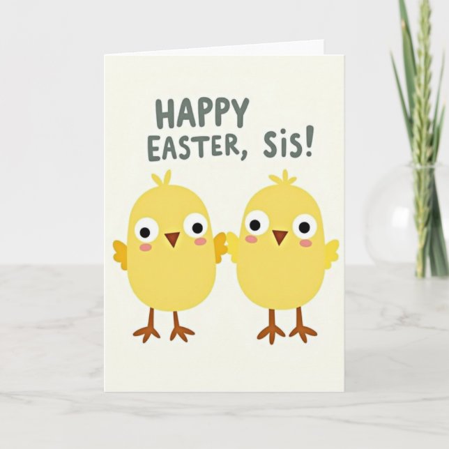 Happy Easter Sis Simple Bird Card (Front)