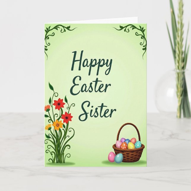 Happy Easter Sister Spring Card (Front)