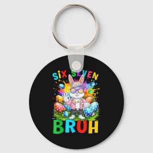Happy Easter Six Seven Bruh Meme Bunny Rabbit Boy Key Ring