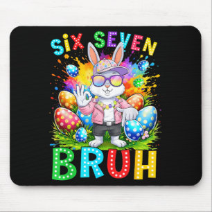 Happy Easter Six Seven Bruh Meme Bunny Rabbit Boy Mouse Pad