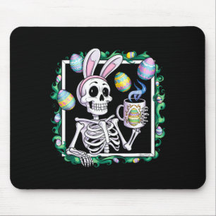 Happy easter skeleton wearing bunny ear drinkHappy Mouse Pad
