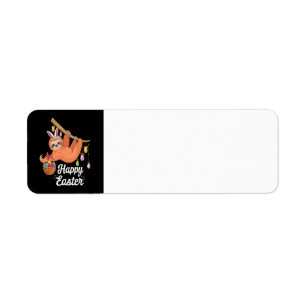 Happy Easter Sloth address label Return Address Label