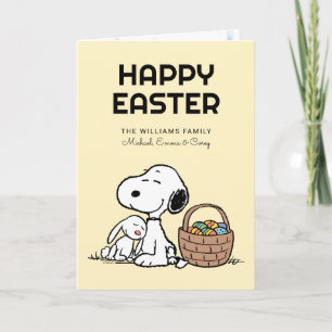 Happy Easter   Snoopy & The Easter Bunny Holiday Card