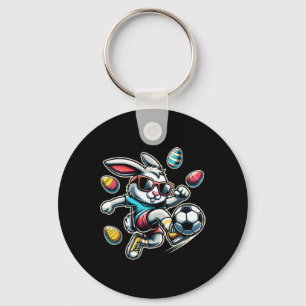 Happy Easter Soccer Boys Easter Bunny Funny Easter Key Ring
