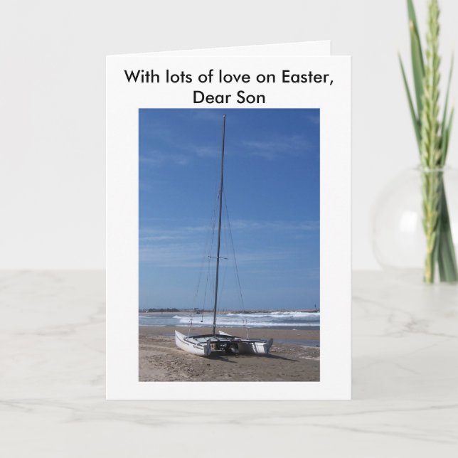 Happy Easter Son Card - Catamaran (Front)