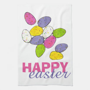 Happy Easter Speckled Candy Egg Malted Milk Tea Towel