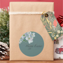 Happy Easter Spring Beauty Wildflower Classic Roun