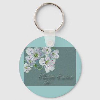 Happy Easter Spring Beauty Wildflower Key Ring