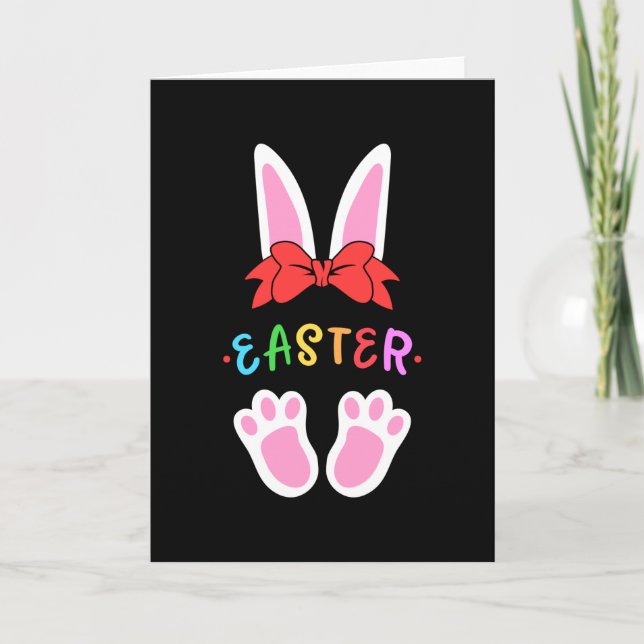 Happy Easter Spring Bunny Easter Egg Funny Gift Card (Front)