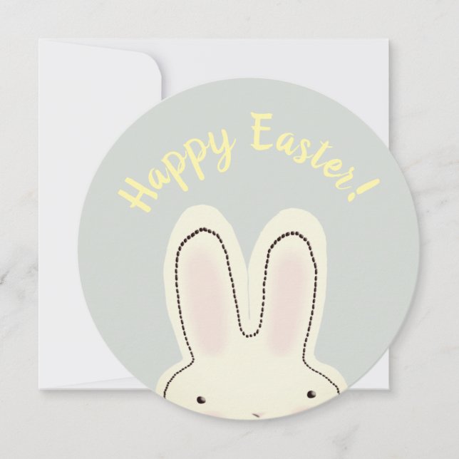 Happy Easter Spring bunny two sided funny Card (Front)