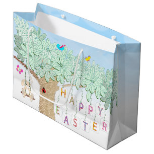 Happy Easter Spring Celebration Garden Party Large Gift Bag